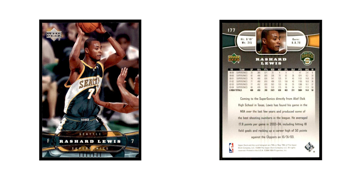 2004 Upper Deck Rashard Lewis Seattle SuperSonics #177