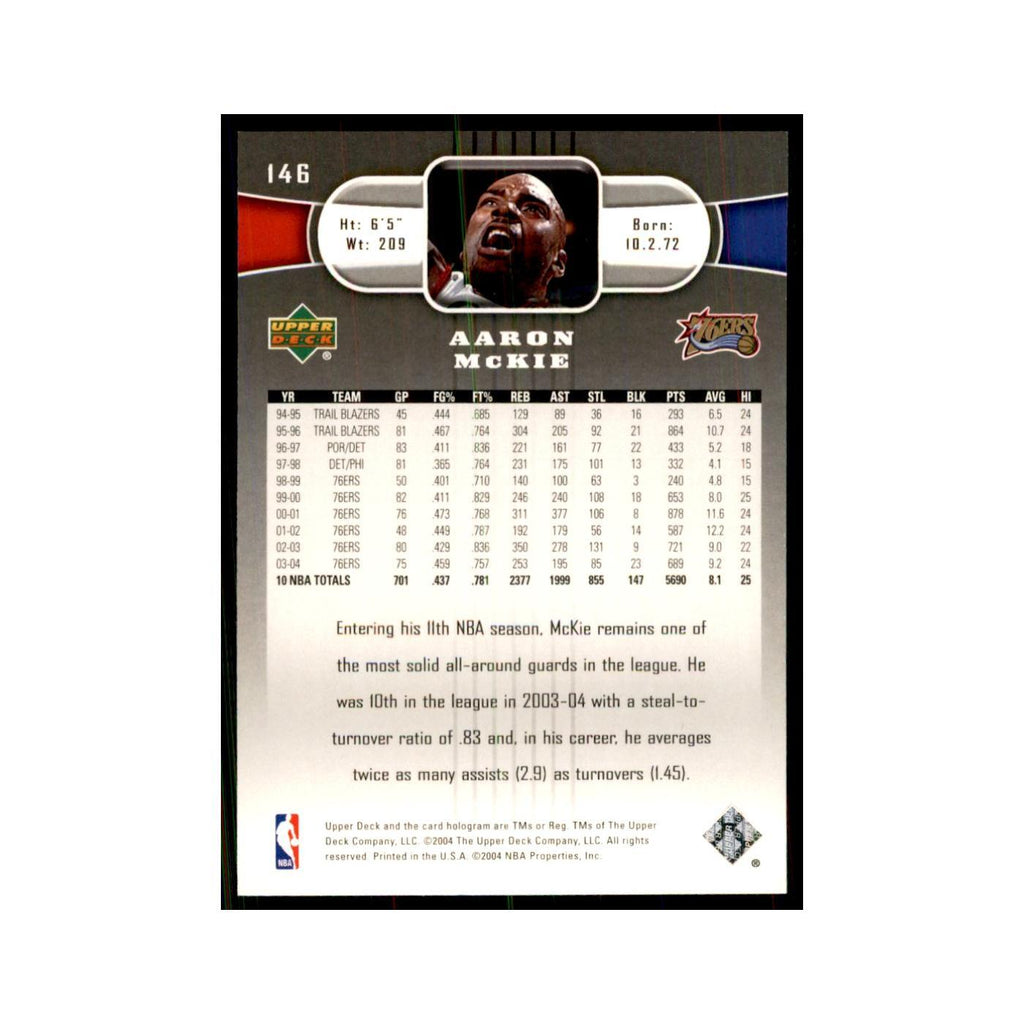 2004 Upper Deck Aaron McKie 76ers #146