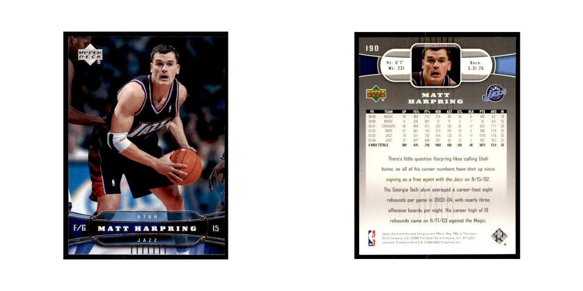 2004 Upper Deck Matt Harpring Jazz #190