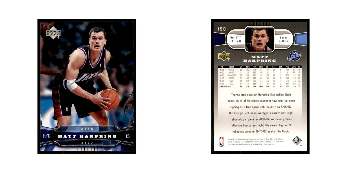 2004 Upper Deck Matt Harpring Jazz #190