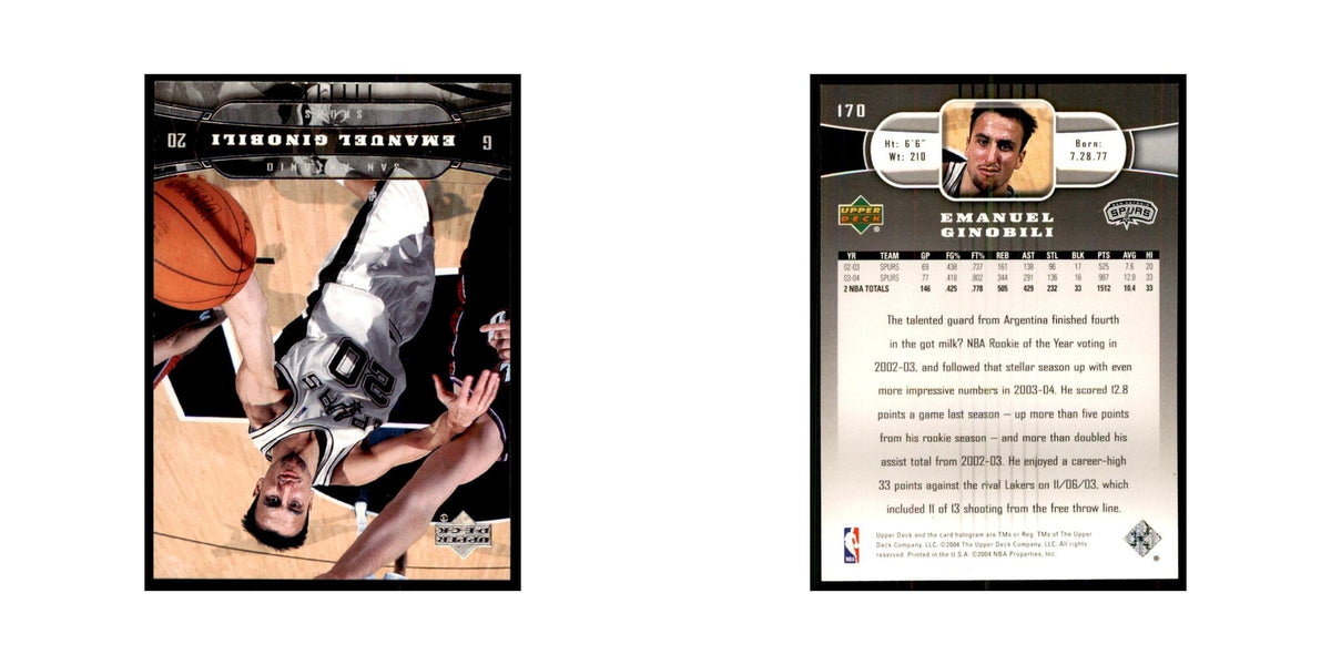 2004 Upper Deck Manu Ginobili Spurs #170