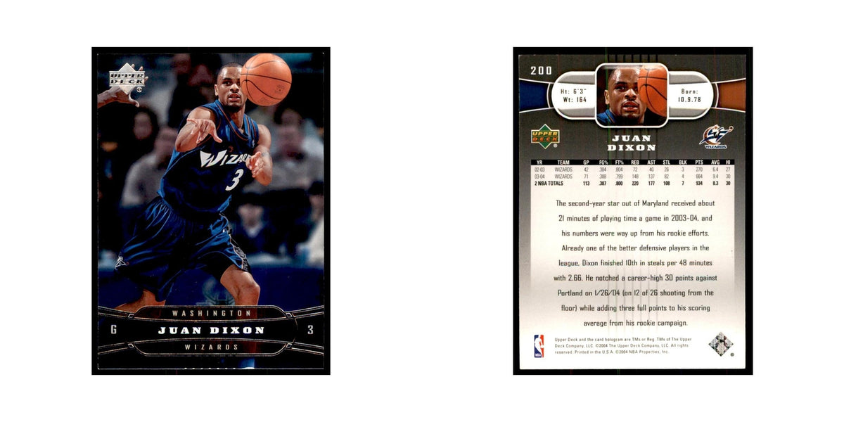 2004 Upper Deck Juan Dixon Wizards #200