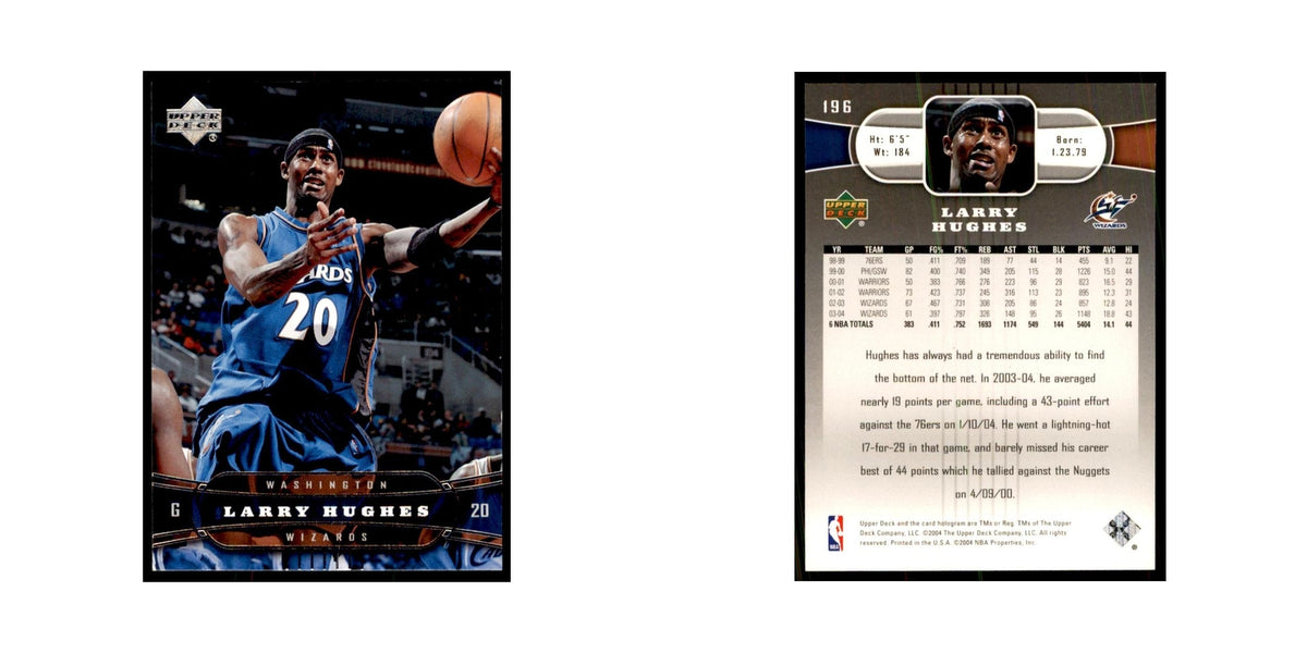 2004 Upper Deck Larry Hughes Wizards #196