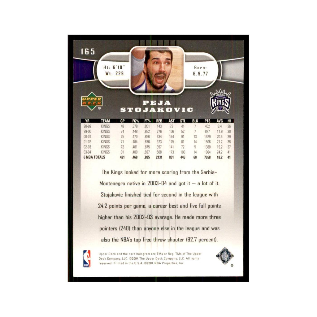 2004 Upper Deck Peja Stojakovic Kings #165