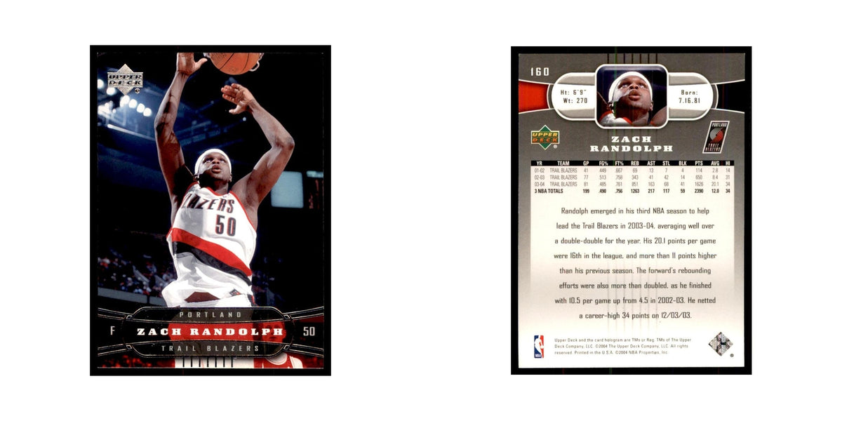 2004 Upper Deck Zach Randolph Blazers #160