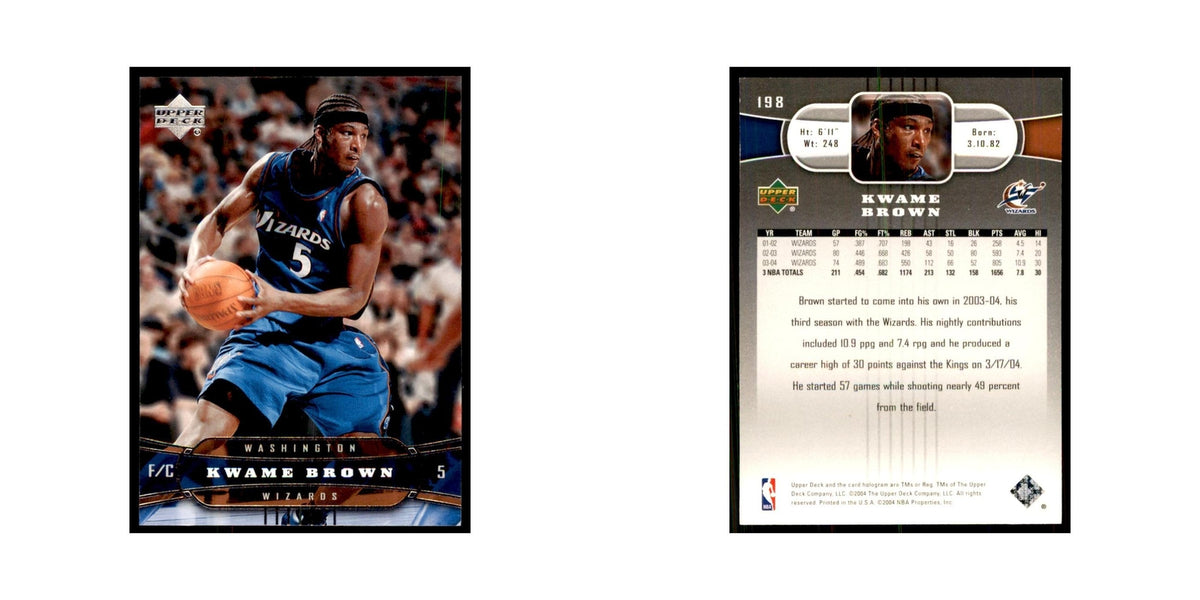 2004 Upper Deck Kwame Brown Wizards #198