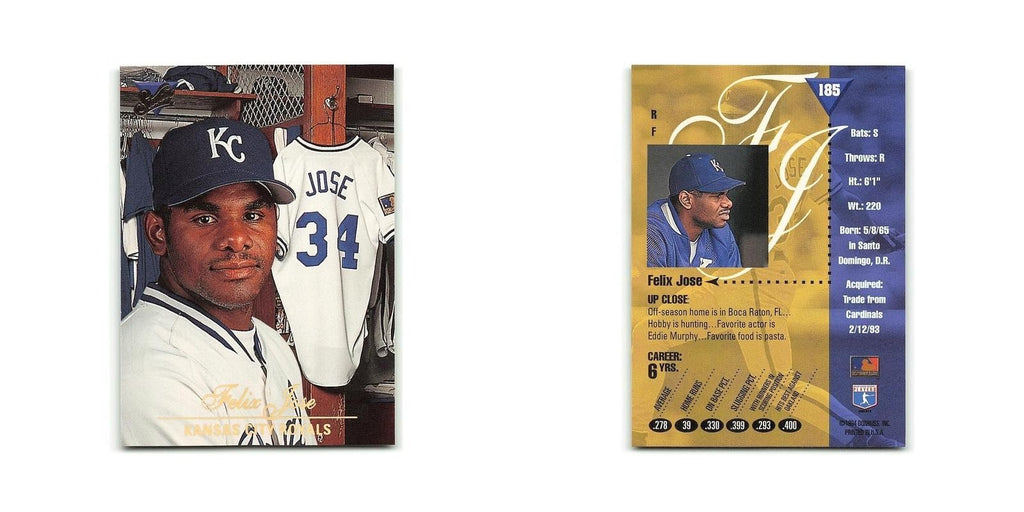Felix Jose 1994 Studio #185 Kansas City Royals Baseball Card NM