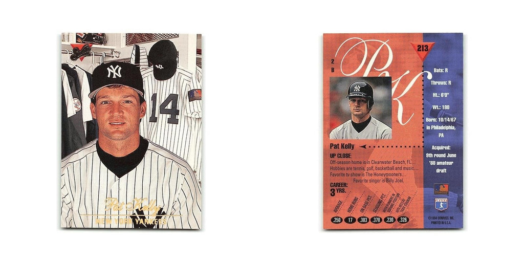Pat Kelly 1994 Studio #213 New York Yankees Baseball Card NM