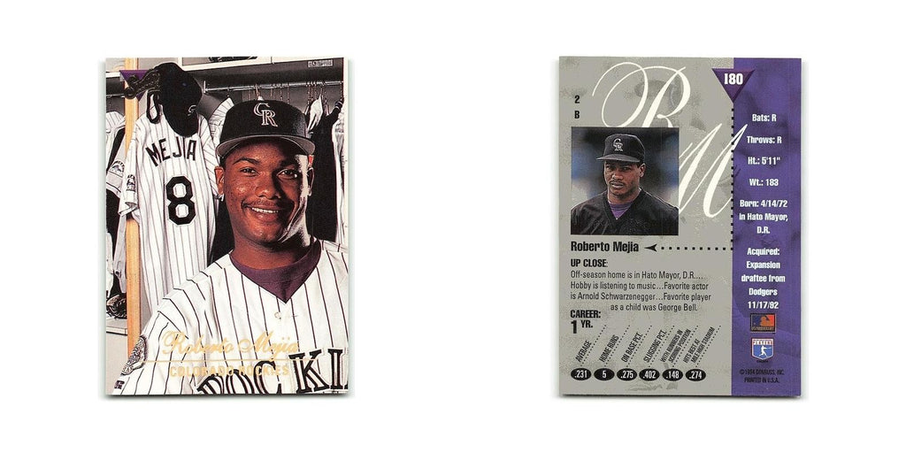 Roberto Mejia 1994 Studio #180 Colorado Rockies Baseball Card NM