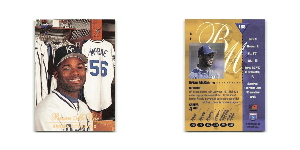 Brian McRae 1994 Studio #188 Kansas City Royals Baseball Card NM