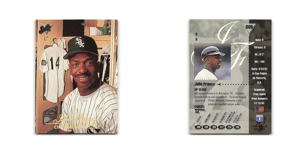 Julio Franco 1994 Studio #205 Chicago White Sox Baseball Card NM