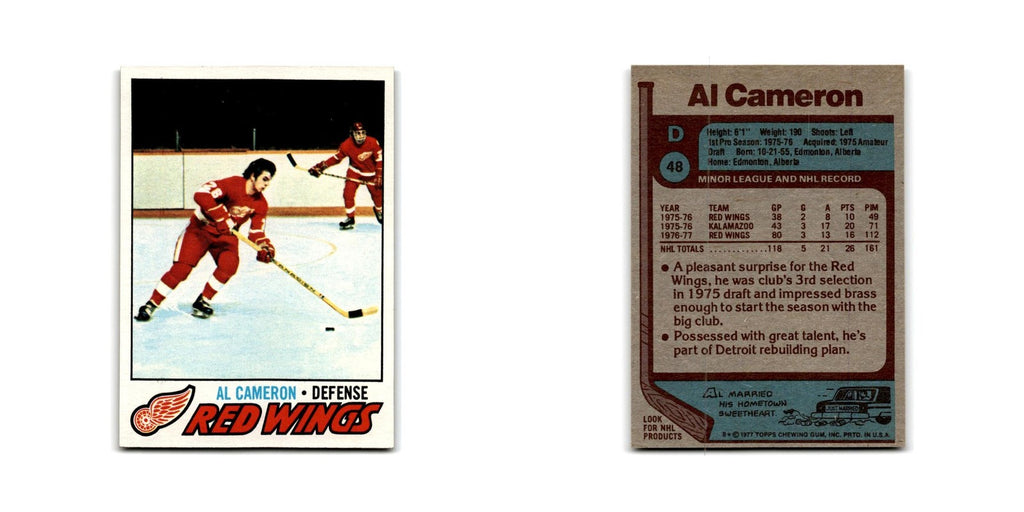 1977 Topps Al Cameron RC Detroit Red Wings #48
