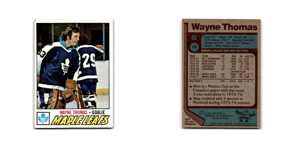 1977 Topps Wayne Thomas New York Rangers #19