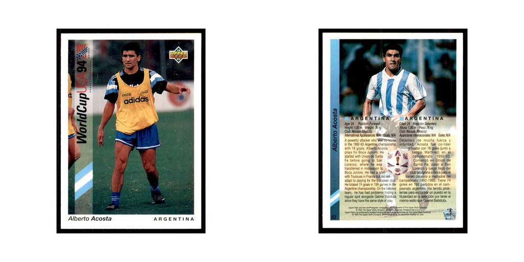 1993 Upper Deck Alberto Acosta Soccer Cards #63