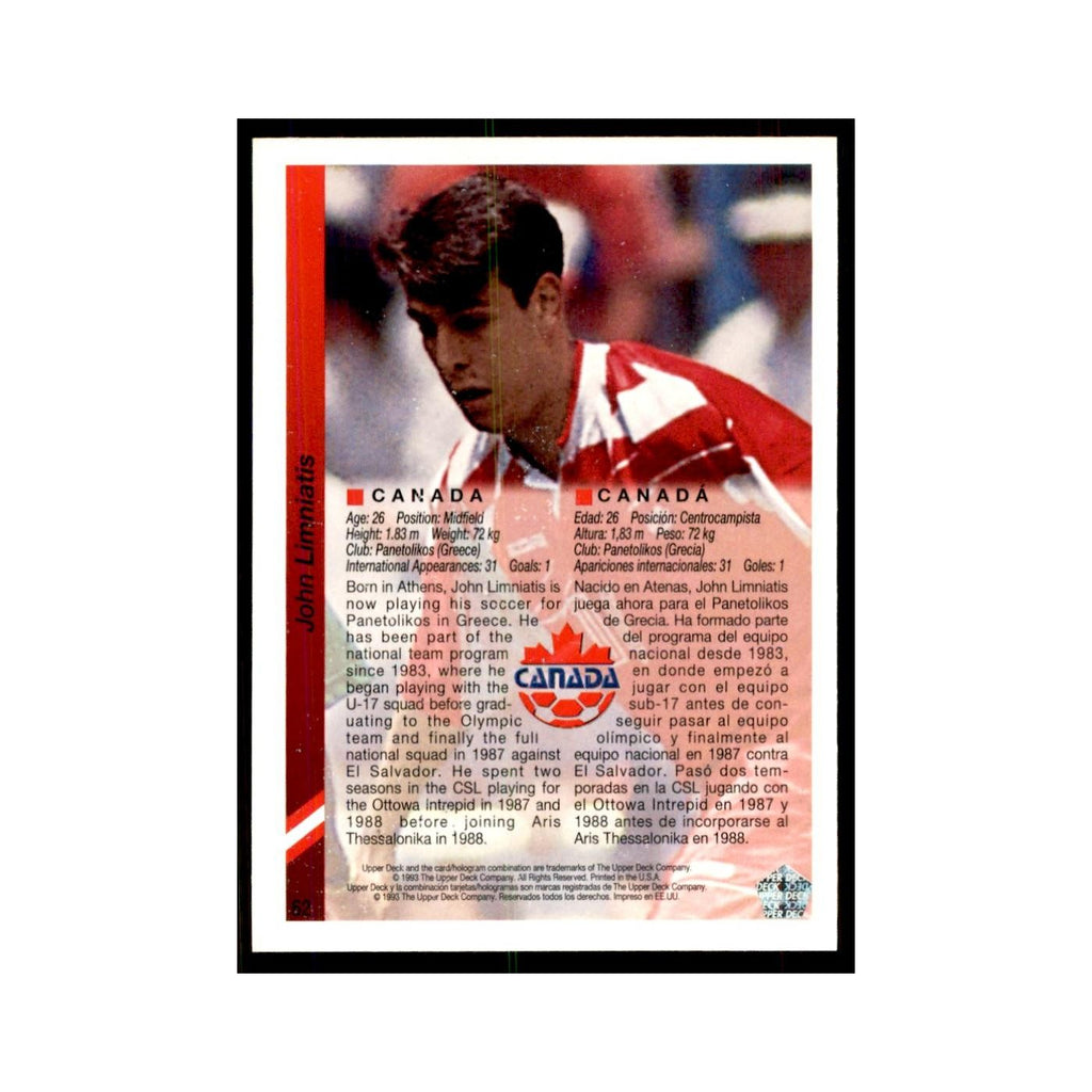 1993 Upper Deck John Limniatis Soccer Cards #62