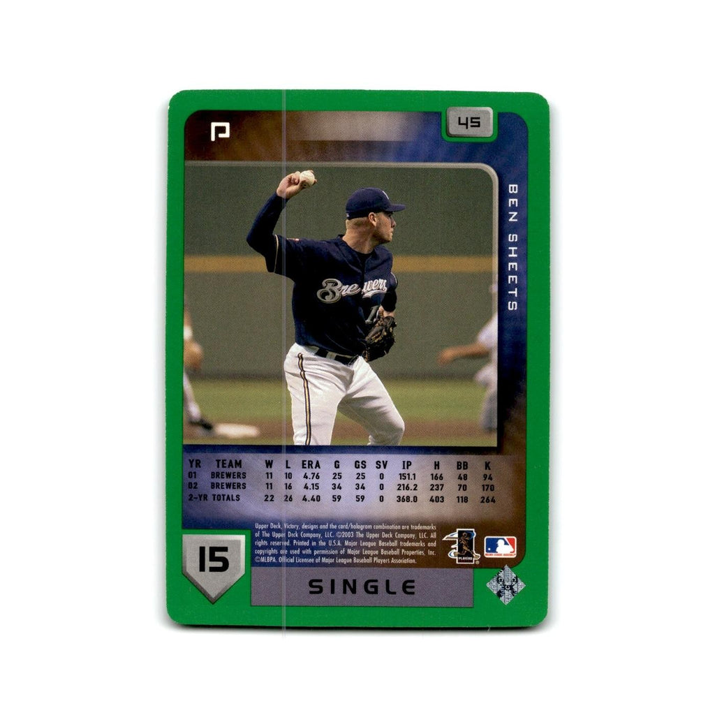 2003 Upper Deck Victory Tier 1 Green Ben Sheets Brewers #45