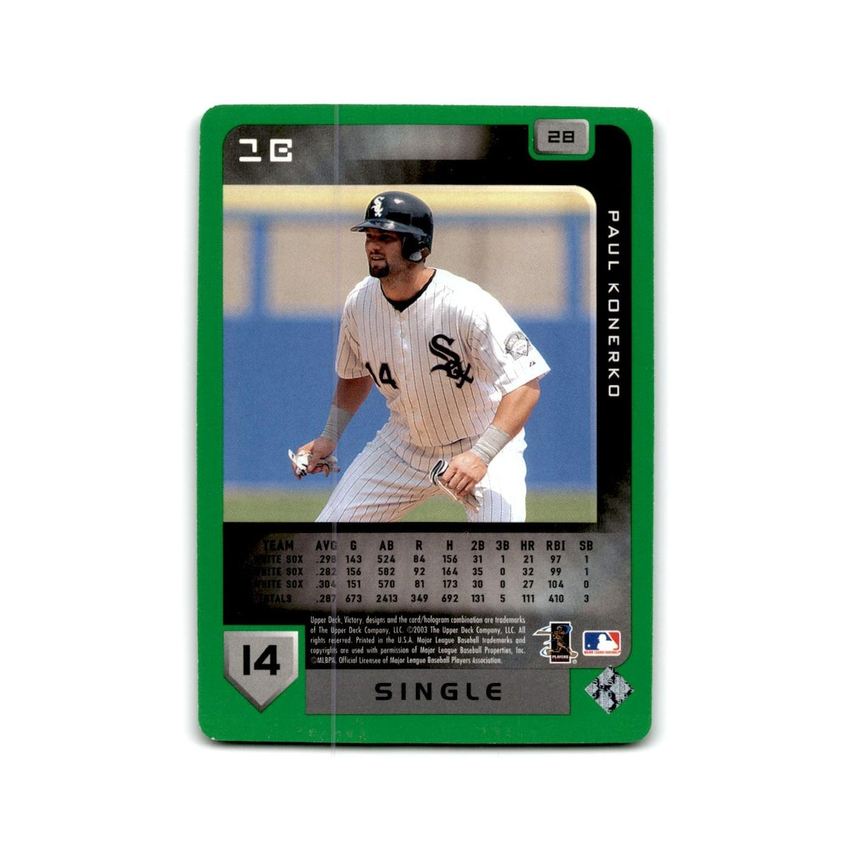 2003 Upper Deck Victory Tier 1 Green Paul Konerko White Sox #28