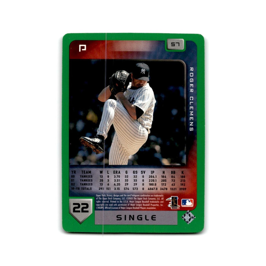 2003 Upper Deck Victory Tier 1 Green Roger Clemens Yankees #57