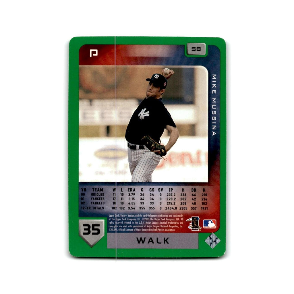 2003 Upper Deck Victory Tier 1 Green Mike Mussina Yankees #58