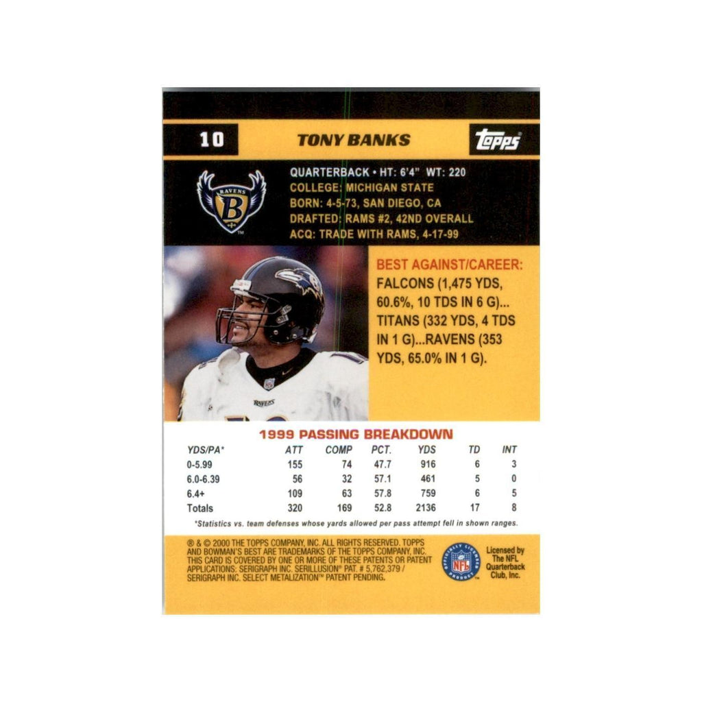 2000 Bowman's Best Tony Banks Football Cards #10