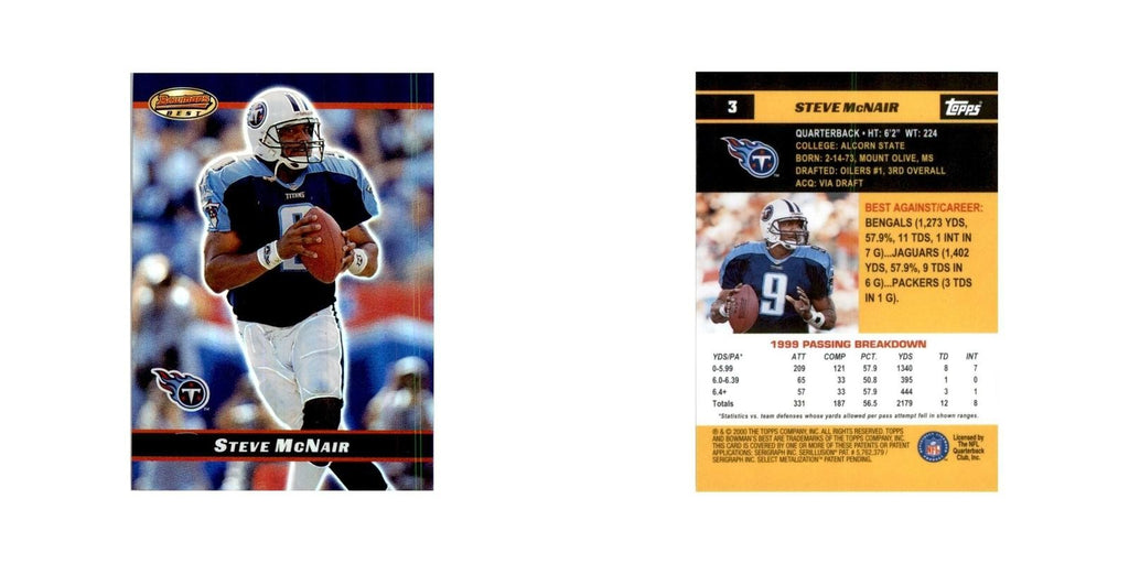 2000 Bowman's Best Steve McNair Football Cards #3