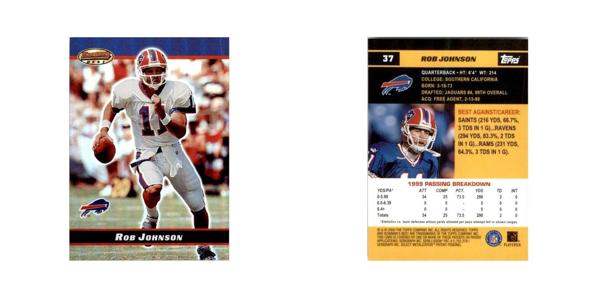 2000 Bowman's Best Rob Johnson Football Cards #37