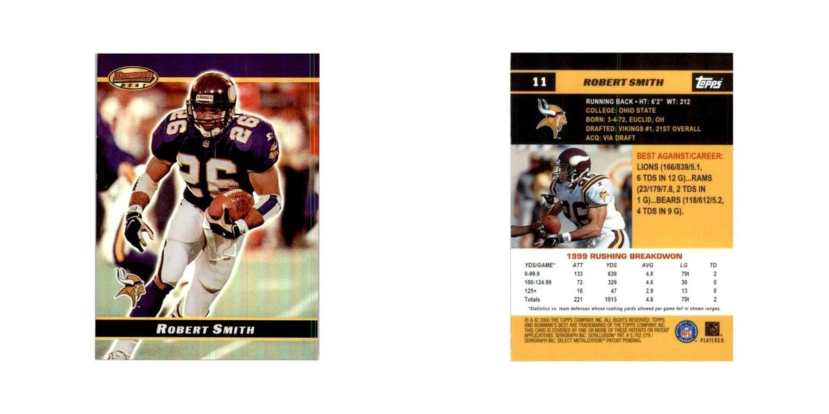 2000 Bowman's Best Robert Smith Football Cards #11