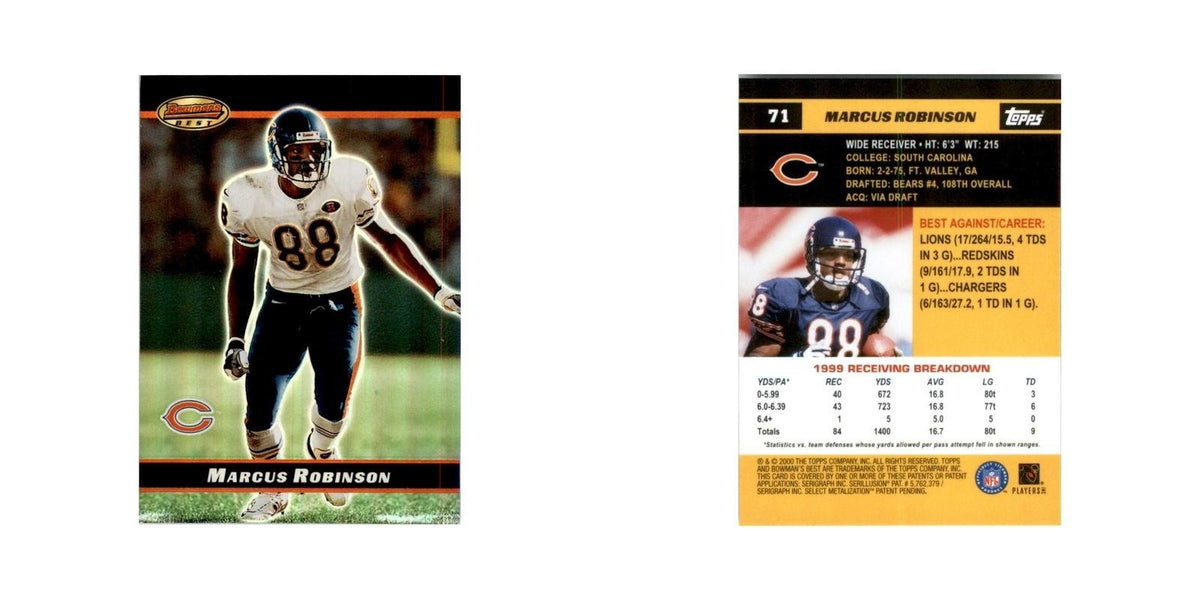 2000 Bowman's Best Marcus Robinson Football Cards #71