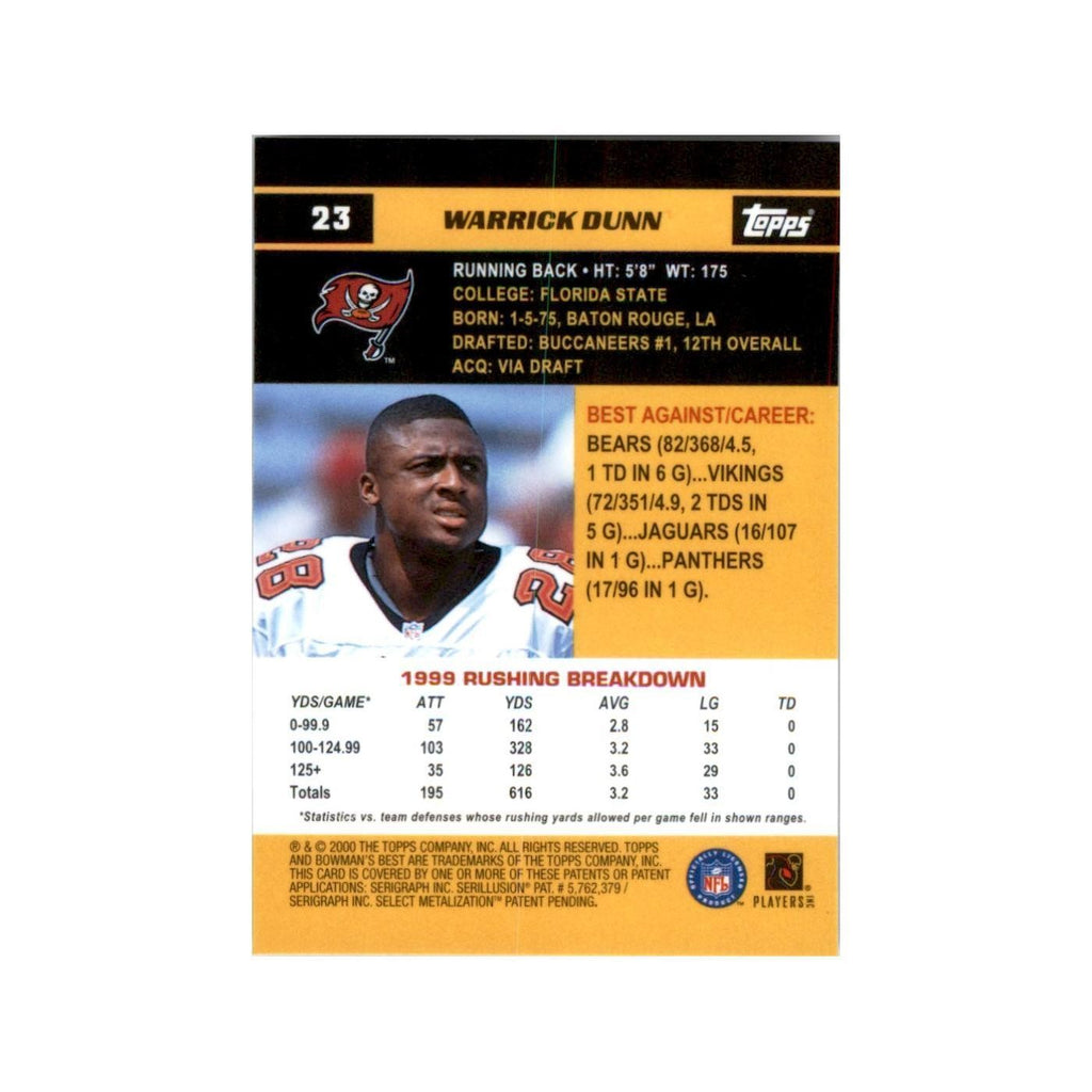 2000 Bowman's Best Warrick Dunn Football Cards #23