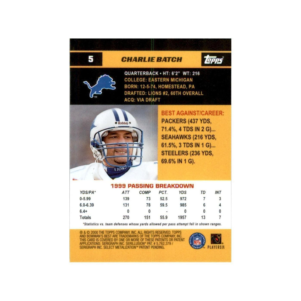 2000 Bowman's Best Charlie Batch Football Cards #5
