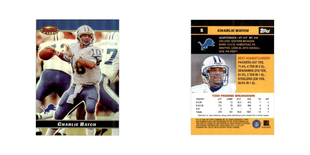 2000 Bowman's Best Charlie Batch Football Cards #5