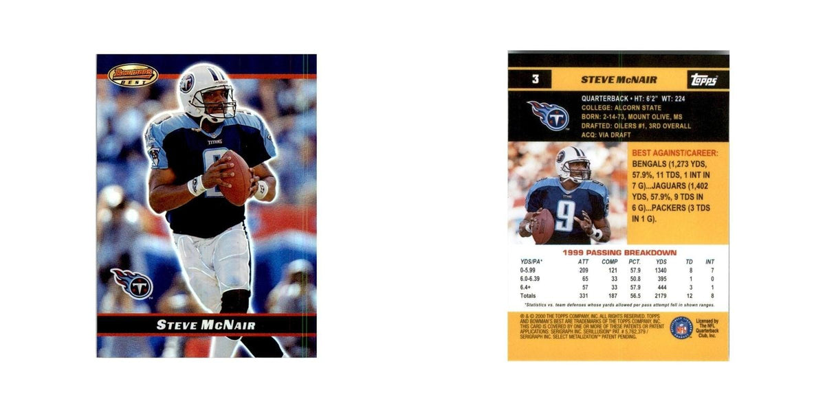 2000 Bowman's Best Steve McNair Football Cards #3