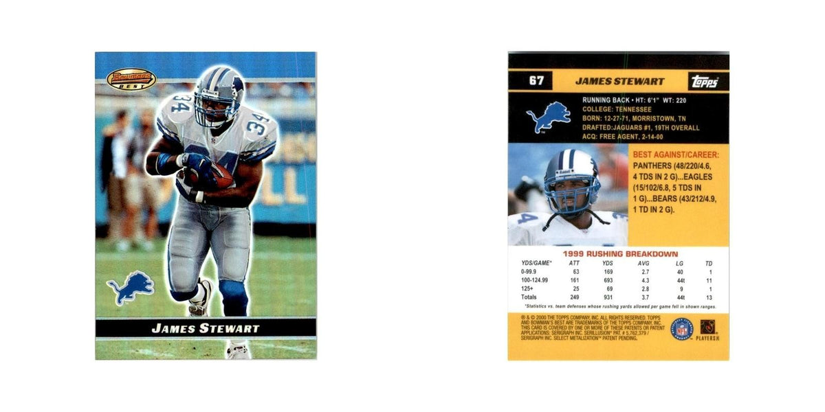 2000 Bowman's Best James Stewart Football Cards #67