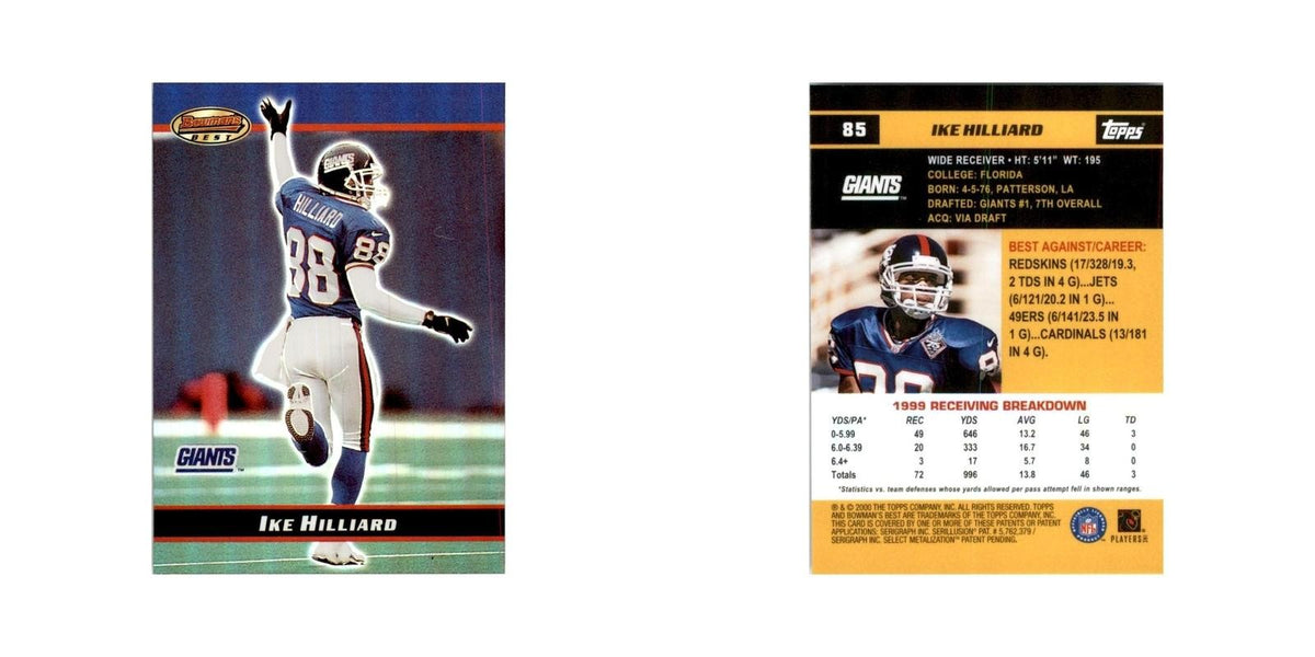 2000 Bowman's Best Ike Hilliard Football Cards #85