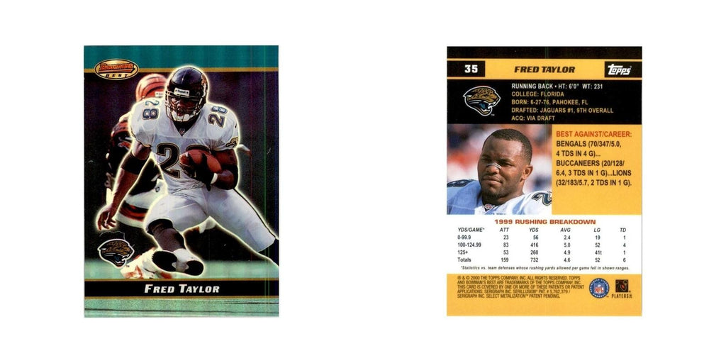 2000 Bowman's Best Fred Taylor Football Cards #35