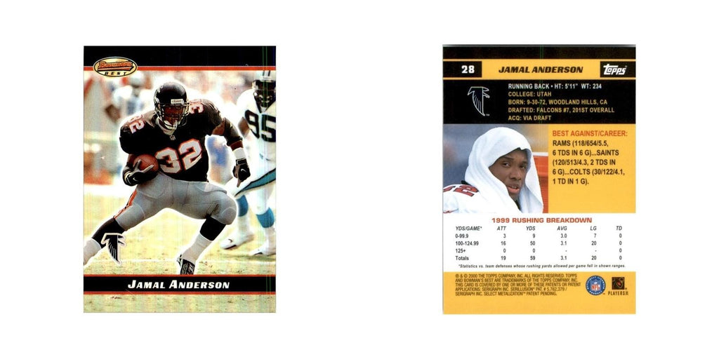 2000 Bowman's Best Jamal Anderson Football Cards #28