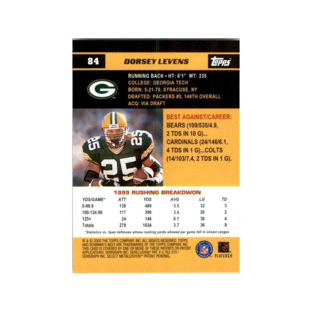 2000 Bowman's Best Dorsey Levens Football Cards #84