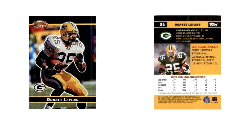 2000 Bowman's Best Dorsey Levens Football Cards #84