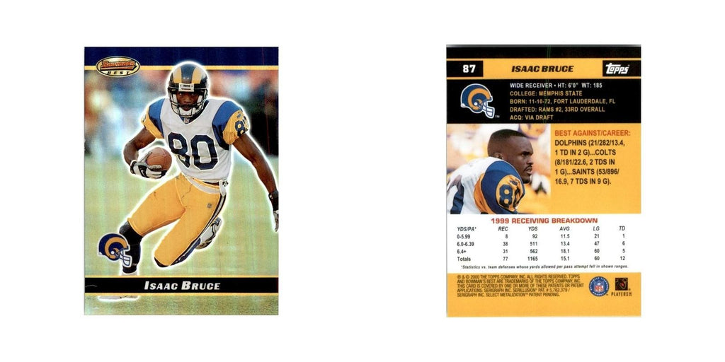 2000 Bowman's Best Isaac Bruce Football Cards #87
