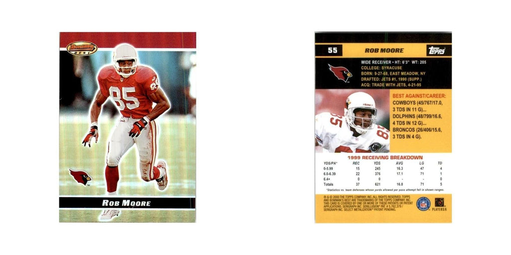 2000 Bowman's Best Rob Moore Football Cards #55