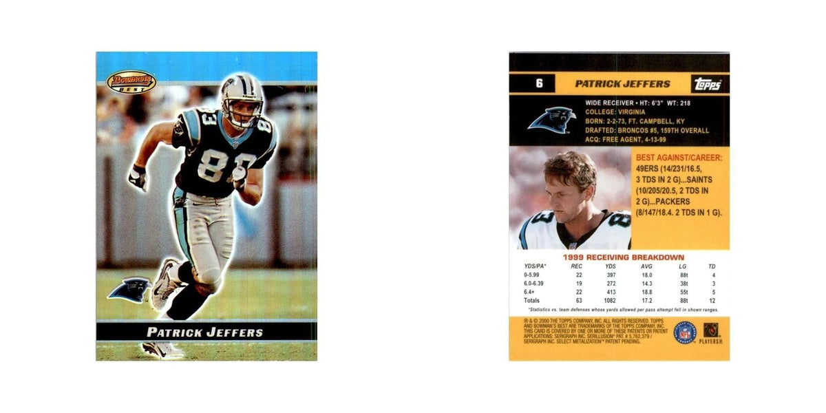 2000 Bowman's Best Patrick Jeffers Football Cards #6