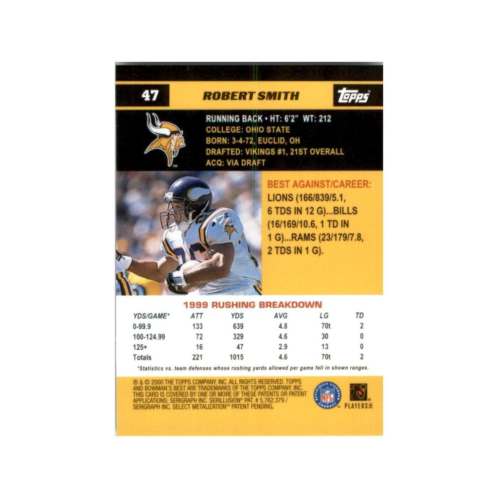 2000 Bowman's Best Robert Smith Football Cards #47