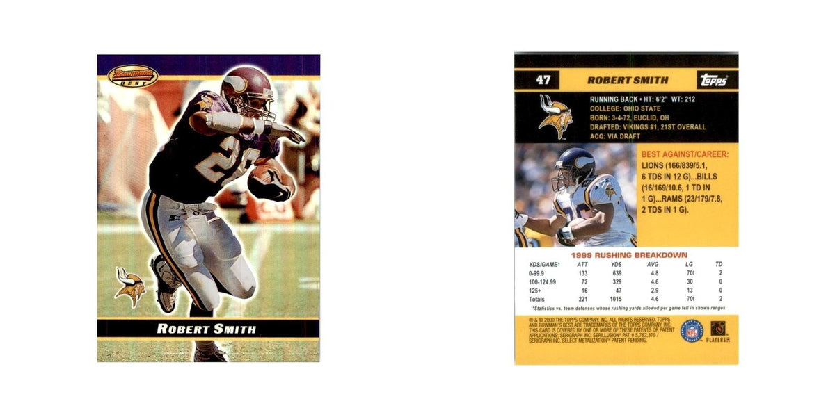 2000 Bowman's Best Robert Smith Football Cards #47