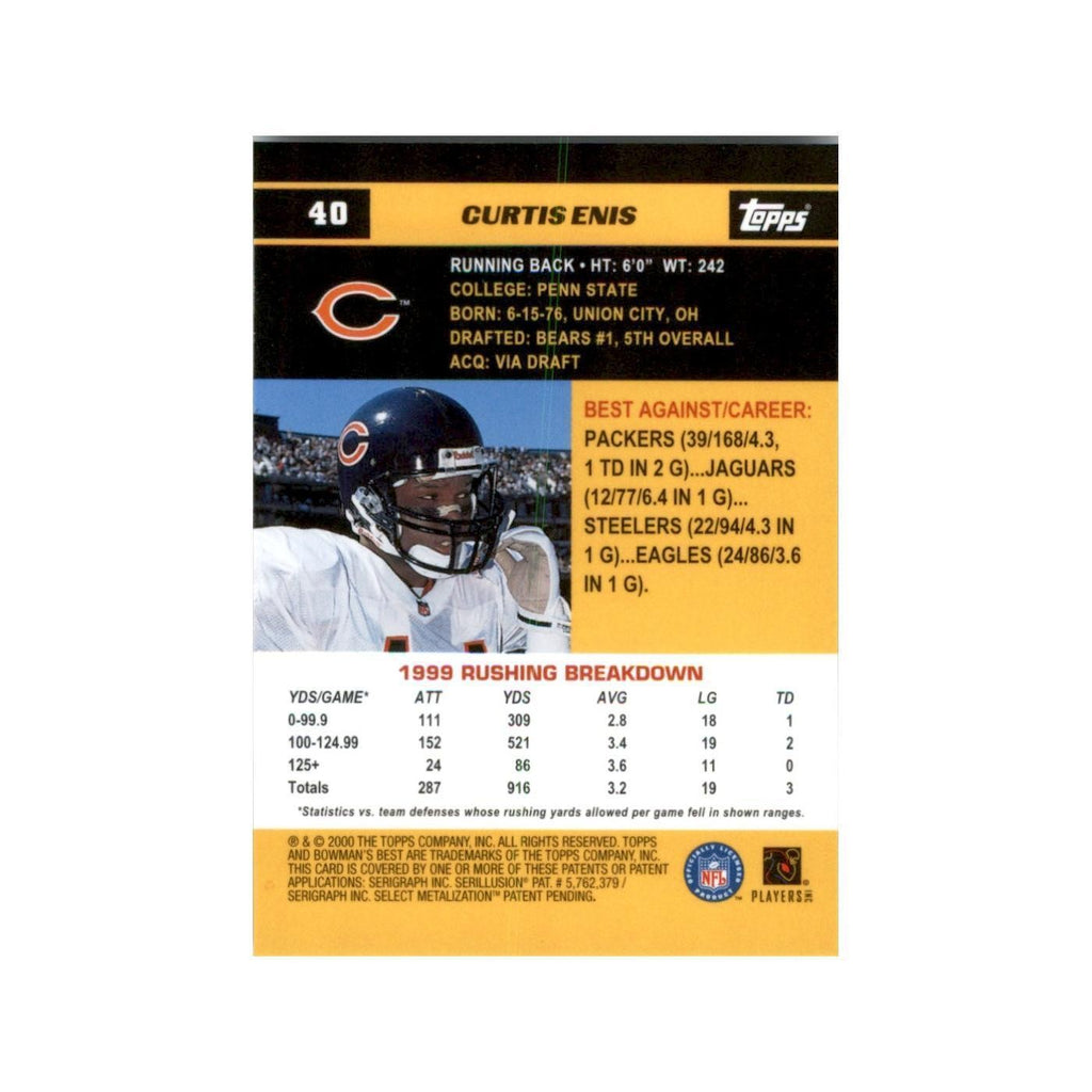 2000 Bowman's Best Curtis Enis Football Cards #40