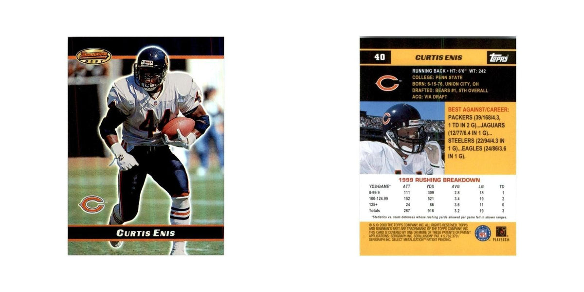 2000 Bowman's Best Curtis Enis Football Cards #40
