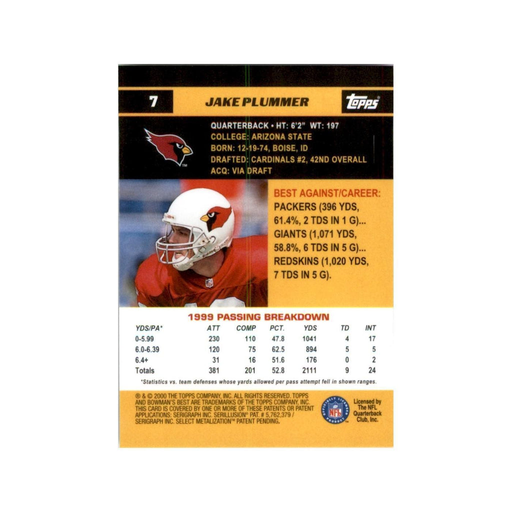 2000 Bowman's Best Jake Plummer Football Cards #7