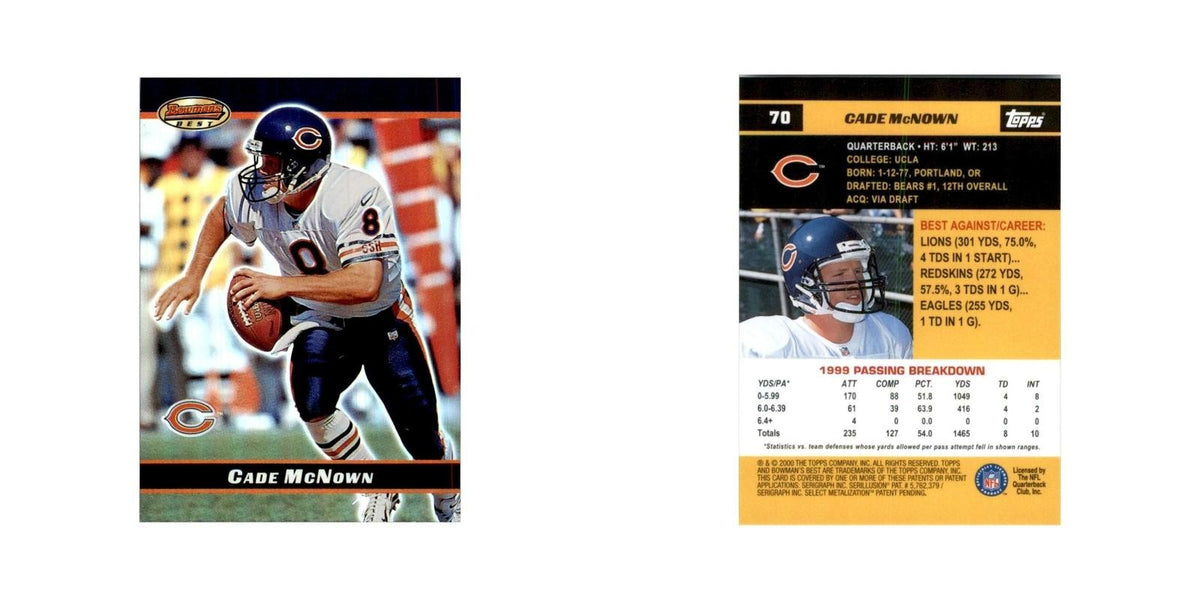 2000 Bowman's Best Cade McNown Football Cards #70