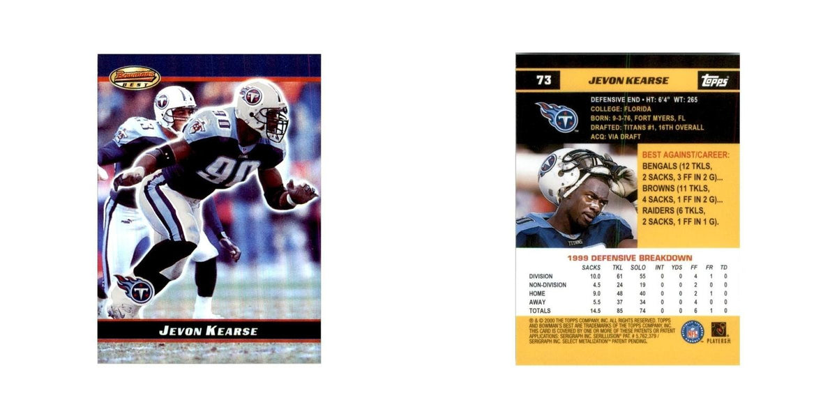 2000 Bowman's Best Jevon Kearse Football Cards #73