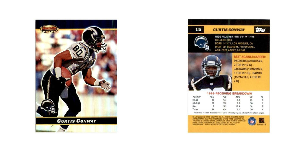 2000 Bowman's Best Curtis Conway Football Cards #15