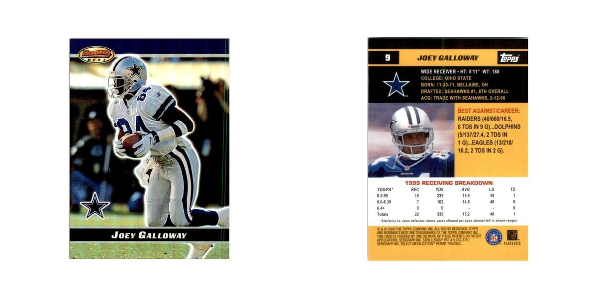 2000 Bowman's Best Joey Galloway Football Cards #9